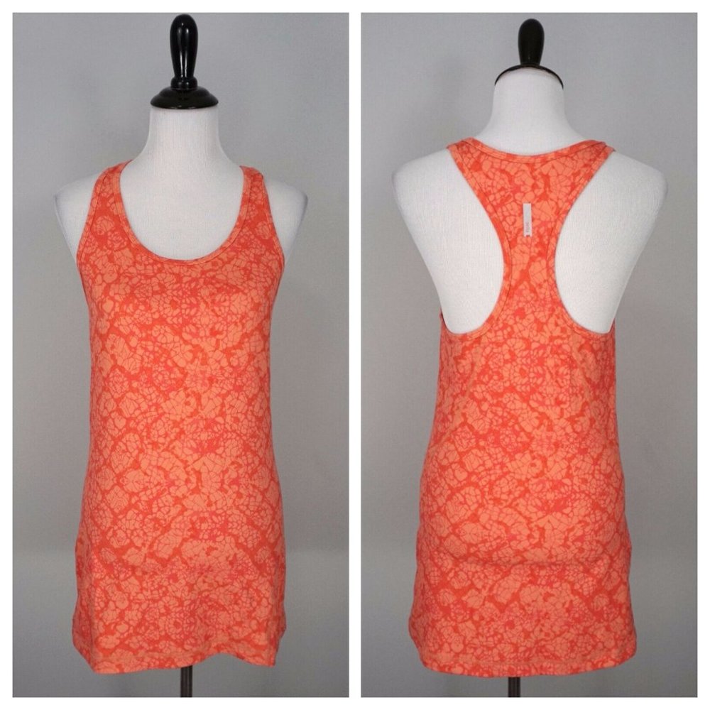 ZELLA Orange Long Athletic Gym Yoga Tank Top Sleeveless Shirt Size Medium